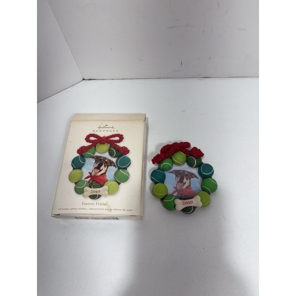 Hallmark Keepsake Ornament FOREVER FRIEND Puppy Dog Tennis Picture Frame‎ 2010
